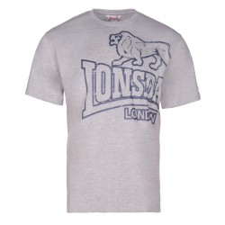 Lonsdale Langsett Herren T-Shirt Marl Grey