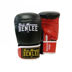 Benlee Baggy Leather Bag Mitts Black Red