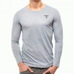 Abverkauf BOXHAUS Brand Incept Round-Neck Basic Shirt LS Grey htr