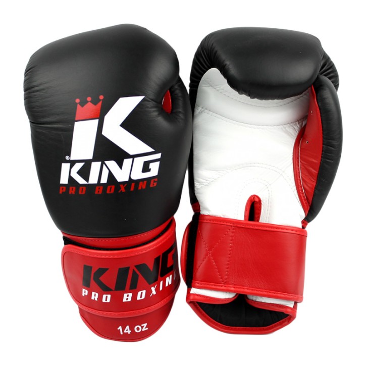 King Pro Boxing KPB BG 1 Boxing Gloves Leather Black Red