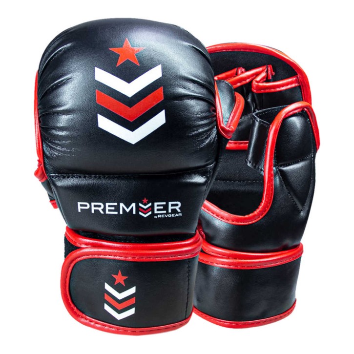 Premier by Revgear MMA Trainings Handschuhe schwarz rot