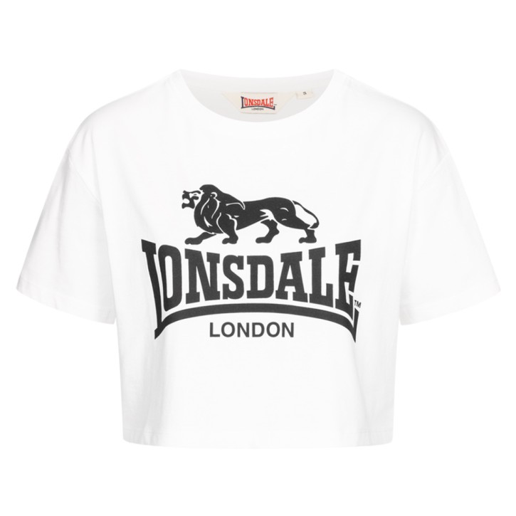 Lonsdale Gutch Common Frauen Cropped T-Shirt Weiss