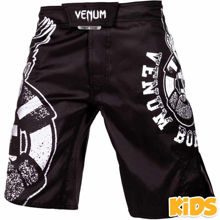 Venum Born To Fight Kids Fight Shorts Black White