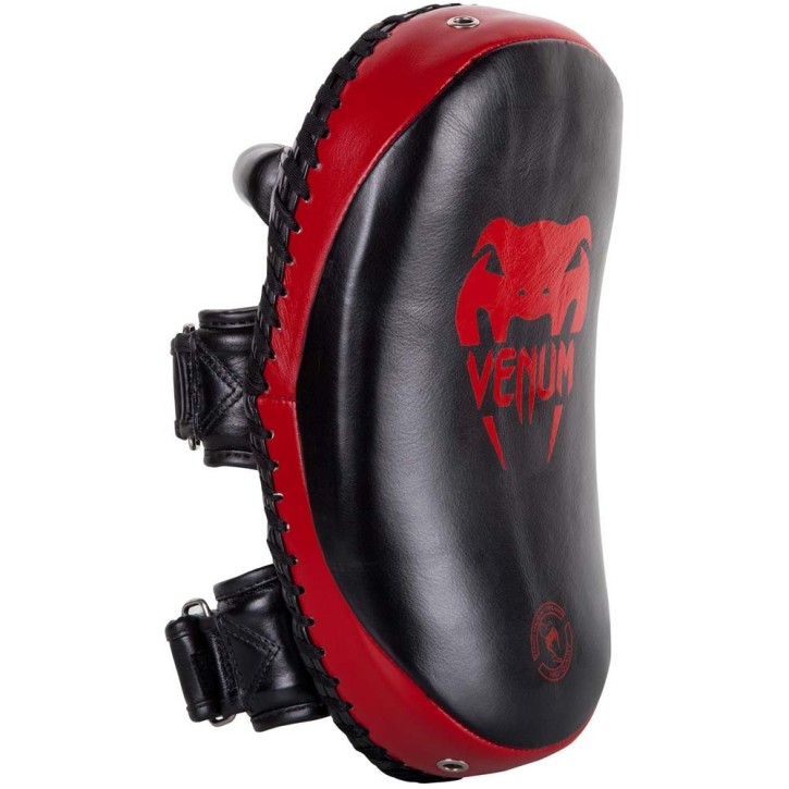 Venum Kick Pads Black Red Leather