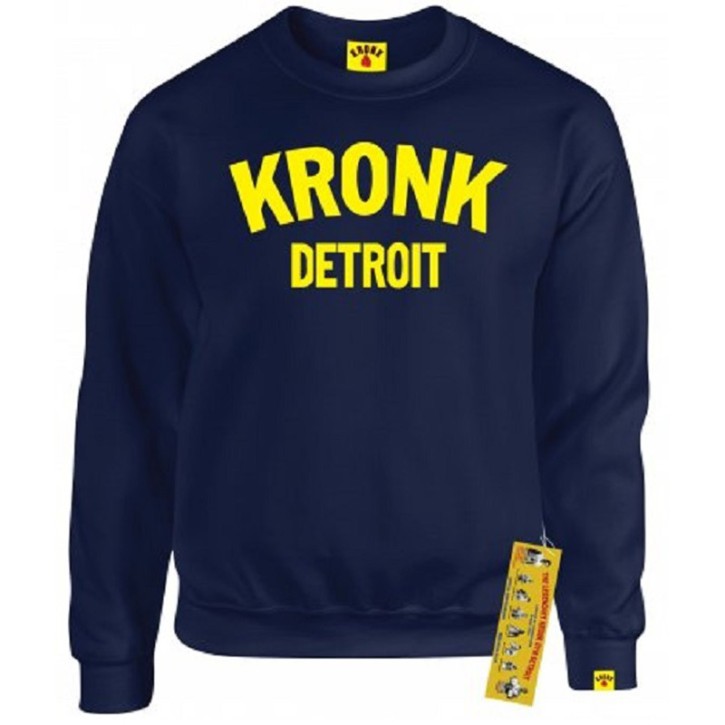 Sale Kronk Detroit Sweatshirt Navy Yellow M