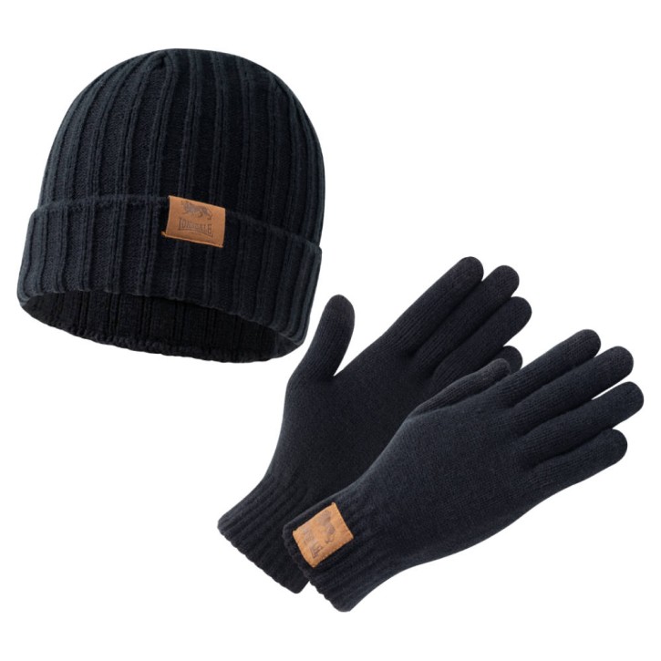 Lonsdale Deazley Beanie Gloves Set Black