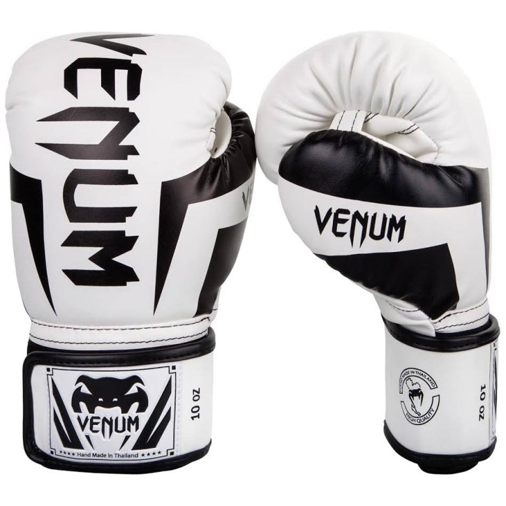 Venum Elite Boxing Gloves White Black