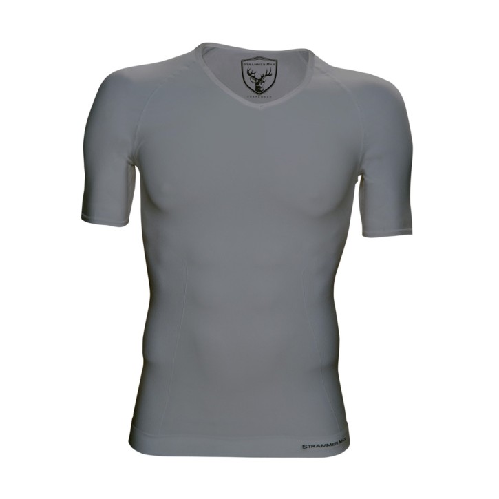 Strammer Max Men Kompression Shirt V-Neck Grau