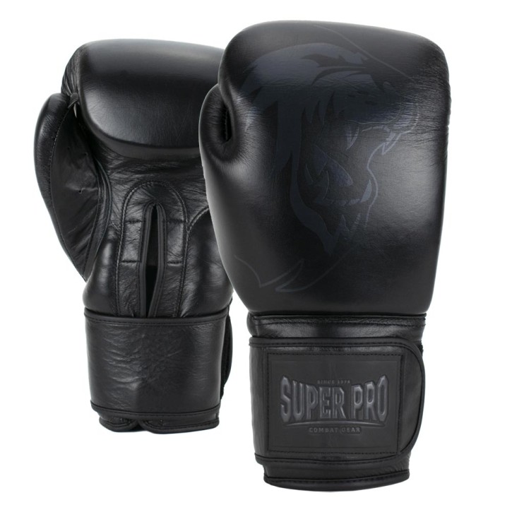 Super Pro Legend Boxing Gloves Leather Black