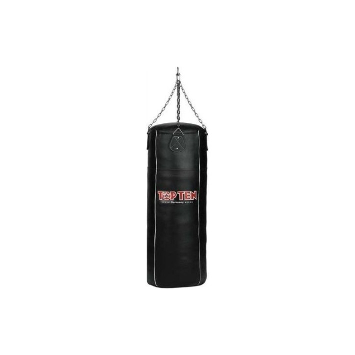 Top Ten Punching Bag Black 120cm Leather Filled