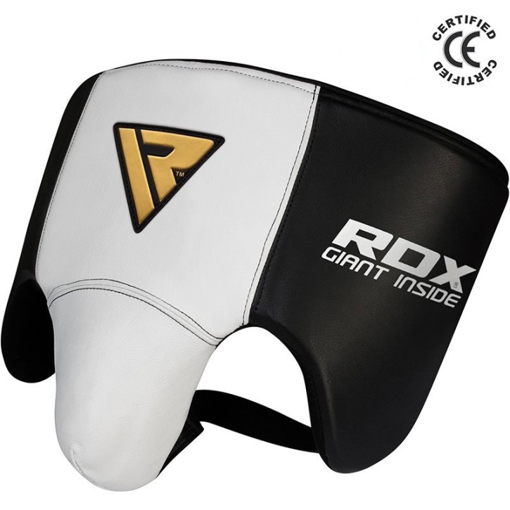 RDX Groin Guard Professional Leather White Black