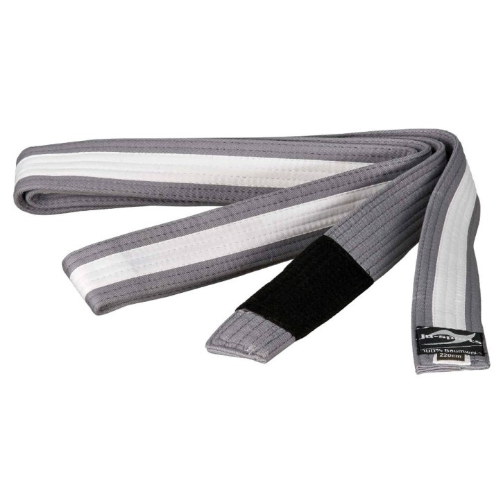 Ju-Sports BJJ children's belt gray white stripes