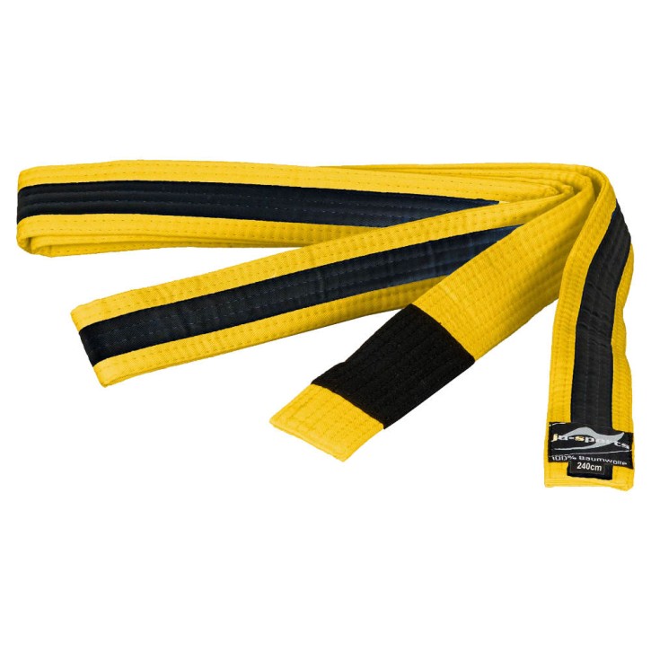 Ju-Sports BJJ Kindergürtel gelb schwarzer Streifen