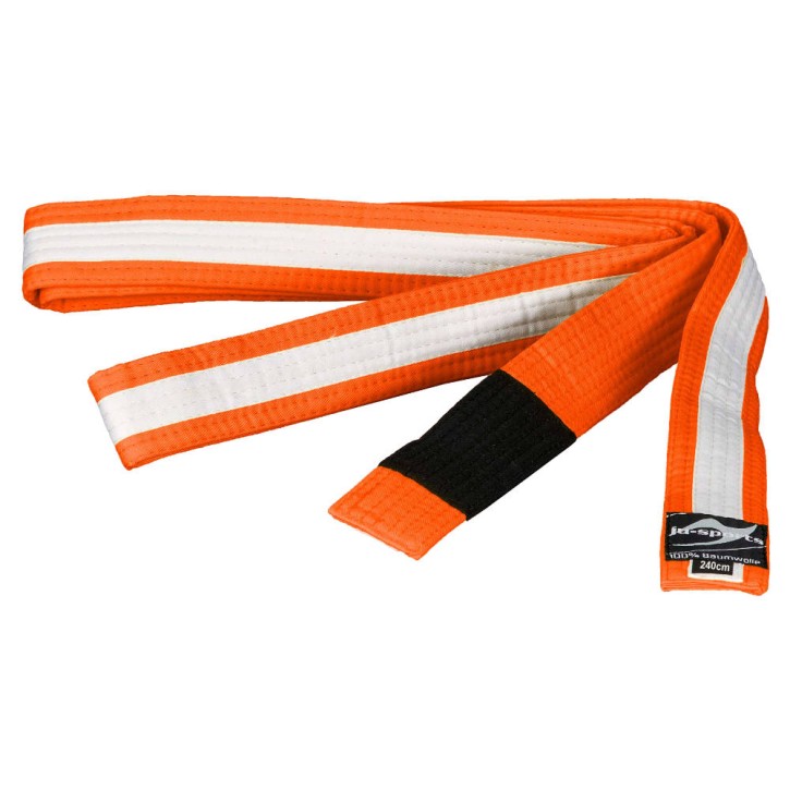 Ju-Sports BJJ Kindergürtel orange weißer Streifen