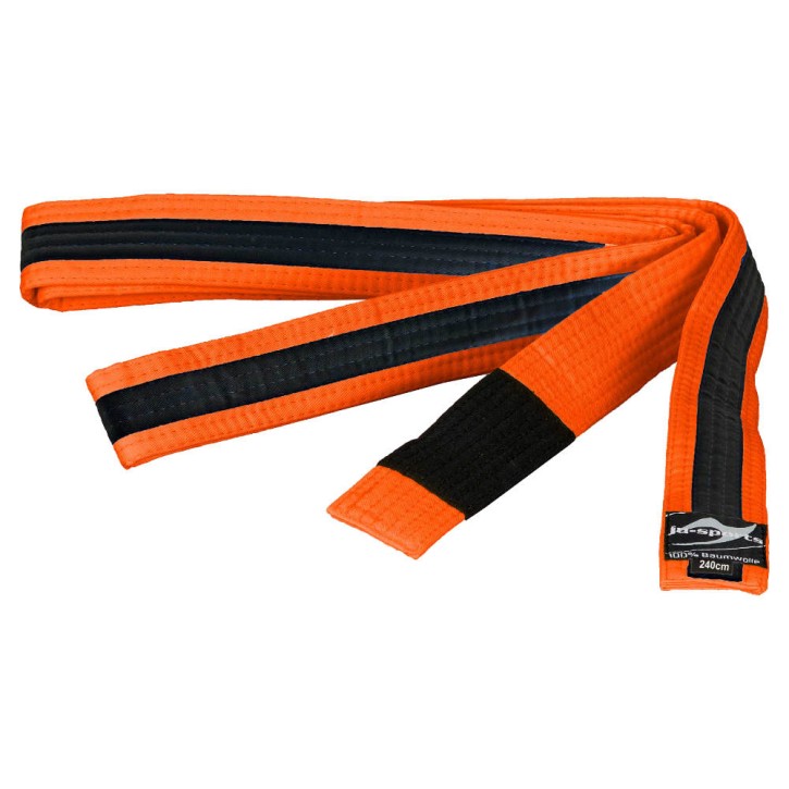 Ju-Sports BJJ Kindergürtel orange schwarzer Streifen