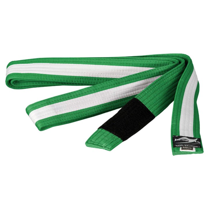 Ju-Sports BJJ Kindergürtel grün weißer Streifen