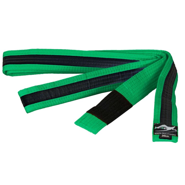 Ju-Sports BJJ Kindergürtel grün schwarzer Streifen