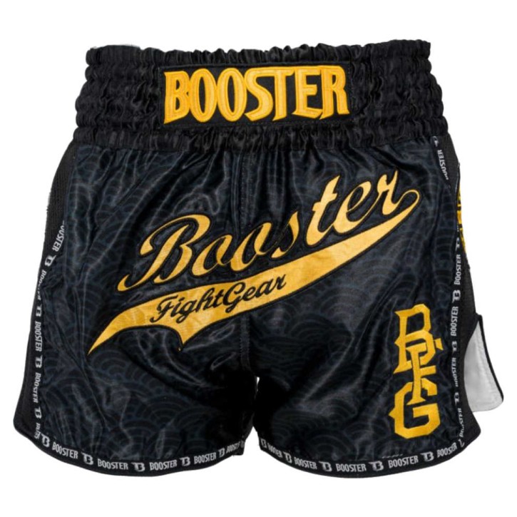 Booster Slugger Wave Muay Thai Shorts Schwarz Gold
