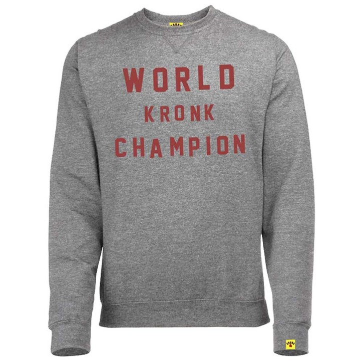 Kronk World Champion Retro Style Sweatshirt Grey Heather