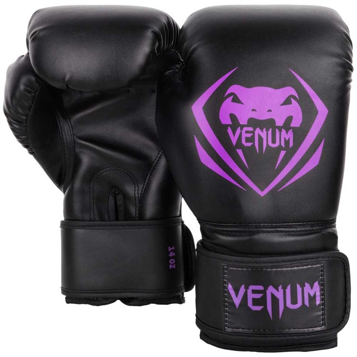 Sale Venum Contender Boxing Gloves Black Purple 16oz