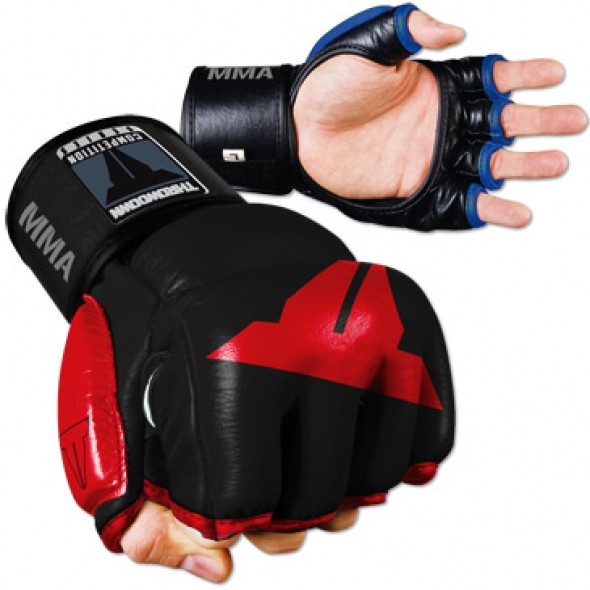 Sale Throwdown Amateur Hybrid Gloves Leather red black