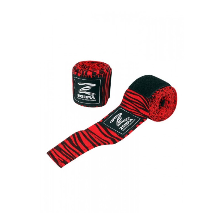 Zebra boxing bandage 450cm Black Red