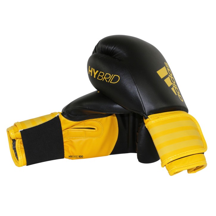 Abverkauf Adidas Hybrid 100 Boxhandschuhe Black Yellow