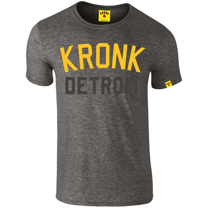 Kronk Two Colour Iconic Detroit Slim Fit T-Shirt Charcoal Melang