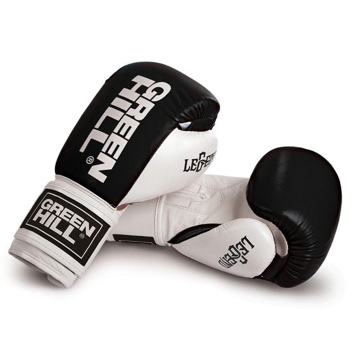Green Hill Legend Boxing Gloves Black White
