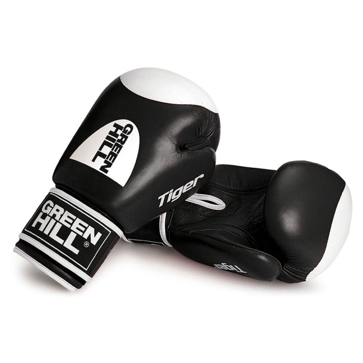 Green Hill Tiger Boxing Gloves Black With target area