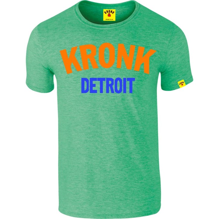 Kronk Two Colour Detroit Slim Fit T-Shirt Heather Irish Green