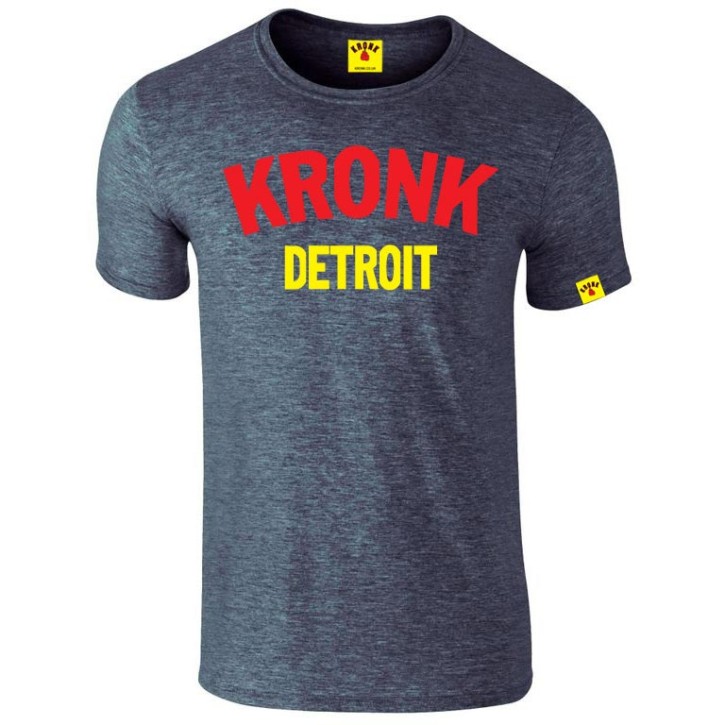 Sale Kronk Two Color Detroit Slim Fit T-Shirt Heather Navy