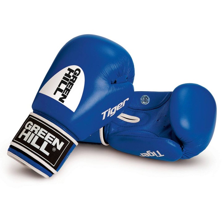 Green Hill Tiger AIBA Boxing Gloves Blue