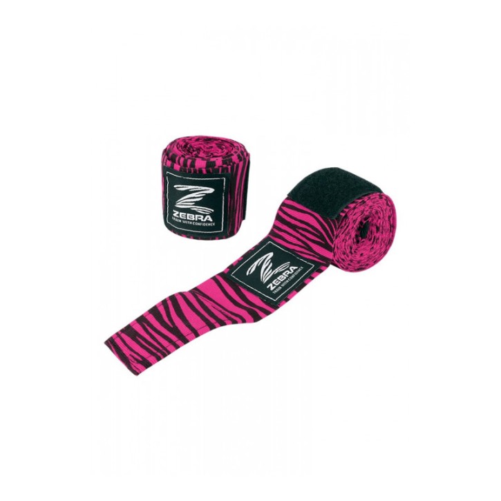 Zebra boxing bandage 255cm Black pink