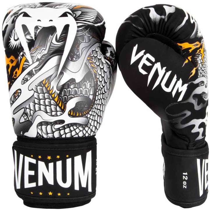 Venum Dragon's Flight Boxing Gloves Black White
