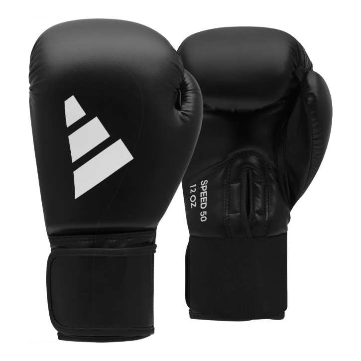 Adidas Speed 50 Boxing Gloves Black White ADISBG50