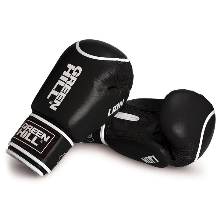 Green Hill Lion Boxing Gloves Black With hit circle