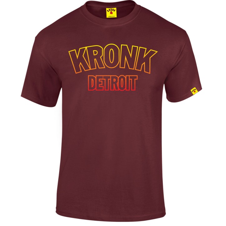 Kronk Detroit Blended Colour T-Shirt Maroon