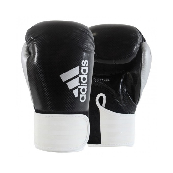 Sale Adidas Hybrid 75 Boxing Gloves Black White Silver