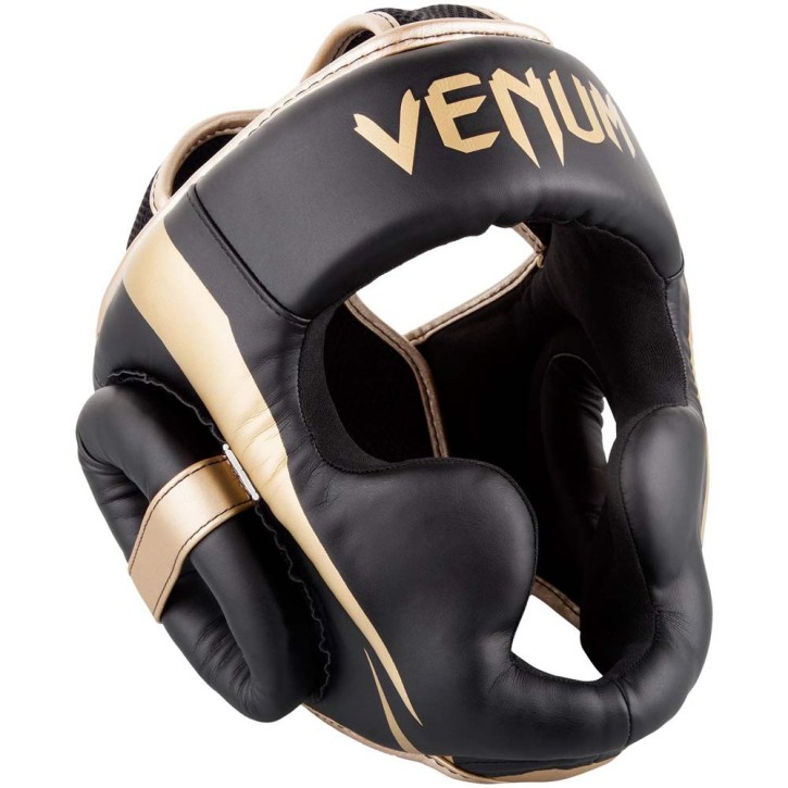 Venum Elite Headgear Black Gold