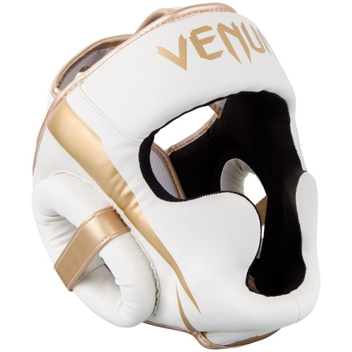 Venum Elite Headgear White Gold