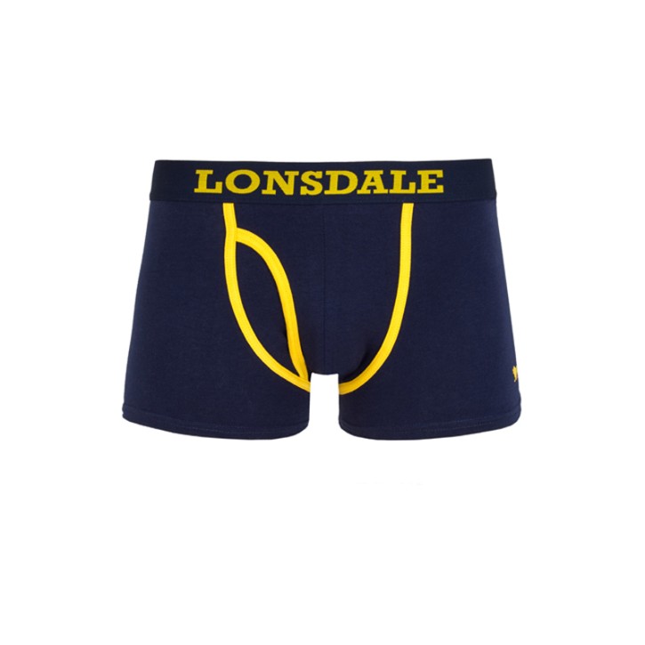 Lonsdale Berrow Men's Boxer Shorts Navy Yellow Twin Pack