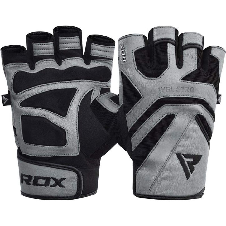 RDX Gym Handschuh Leder S12 Grey