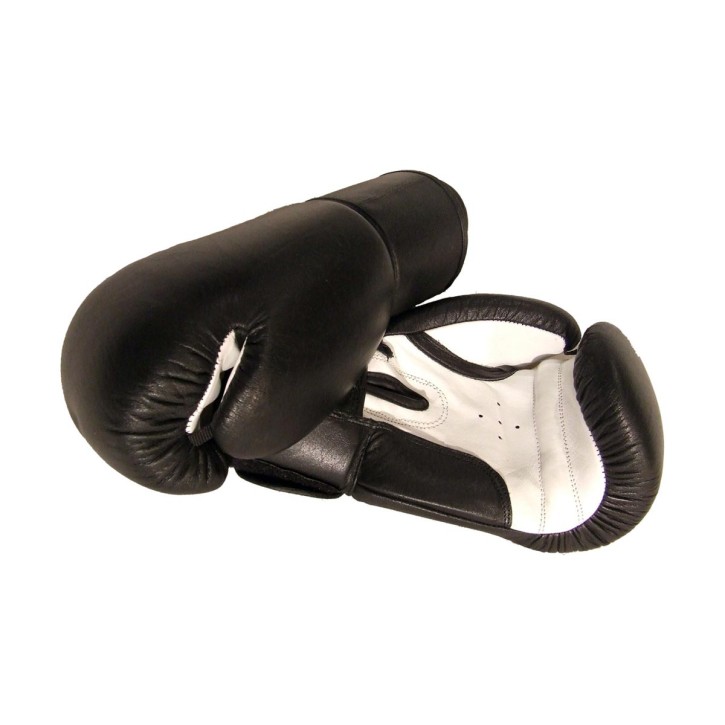 Top Star Boxing Gloves Leather Black White