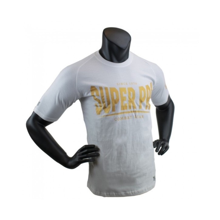 Super Pro SP Logo Tee White Gold