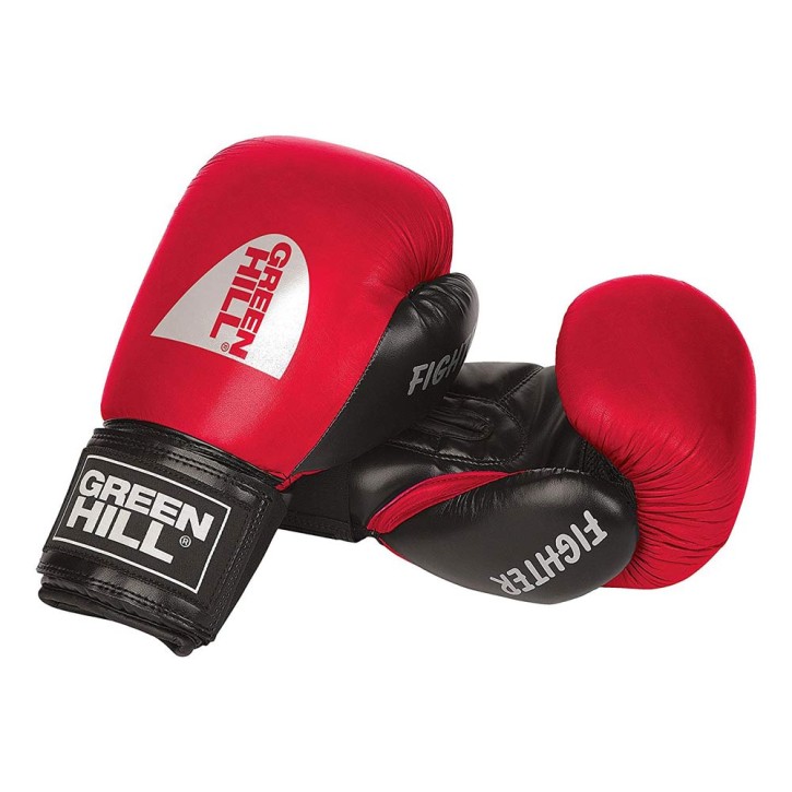 Green Hill Fighter Boxing Gloves Black Red