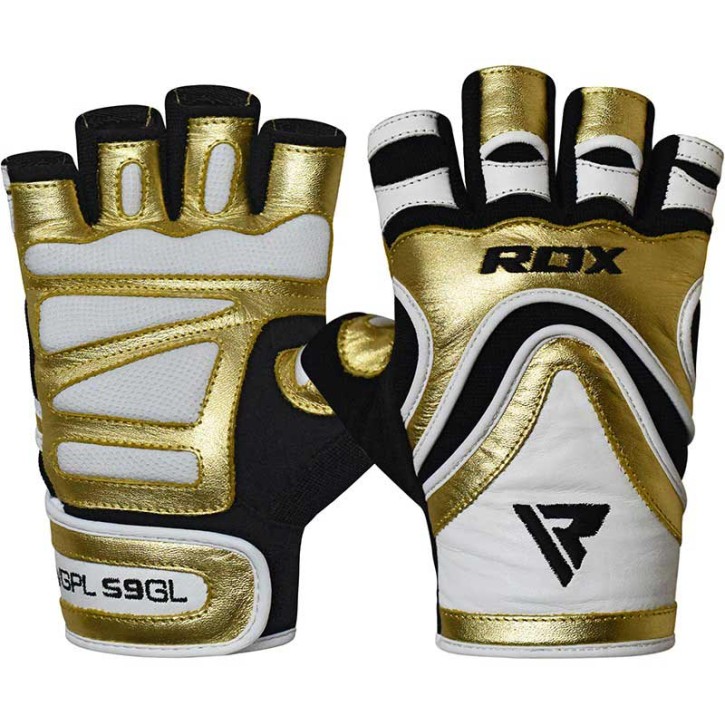 RDX Gym Handschuh Leather S9 Golden