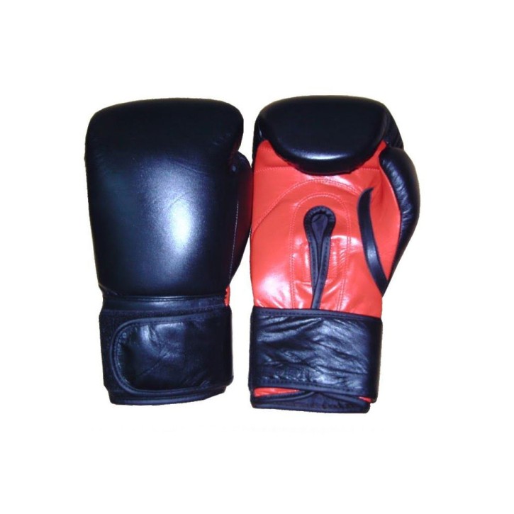 Cobra Boxing Gloves Leather Black Red