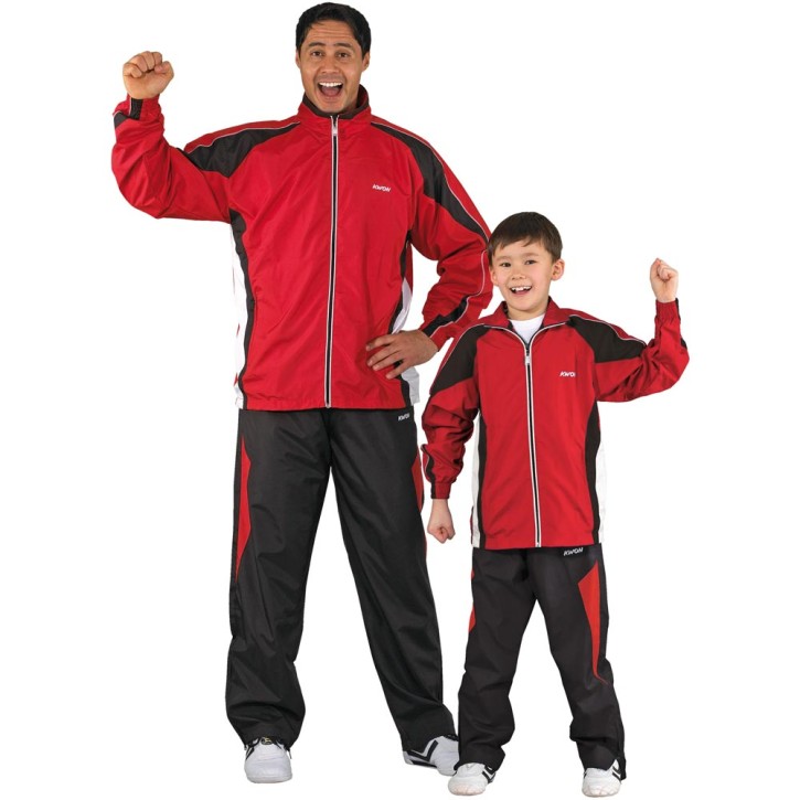 Kwon Performance Micro Tracksuit Red Black White Kids