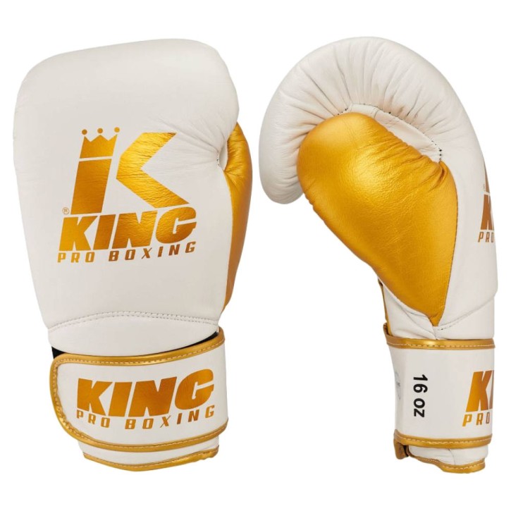 King Pro Boxing Star 17 Boxing Gloves White Gold